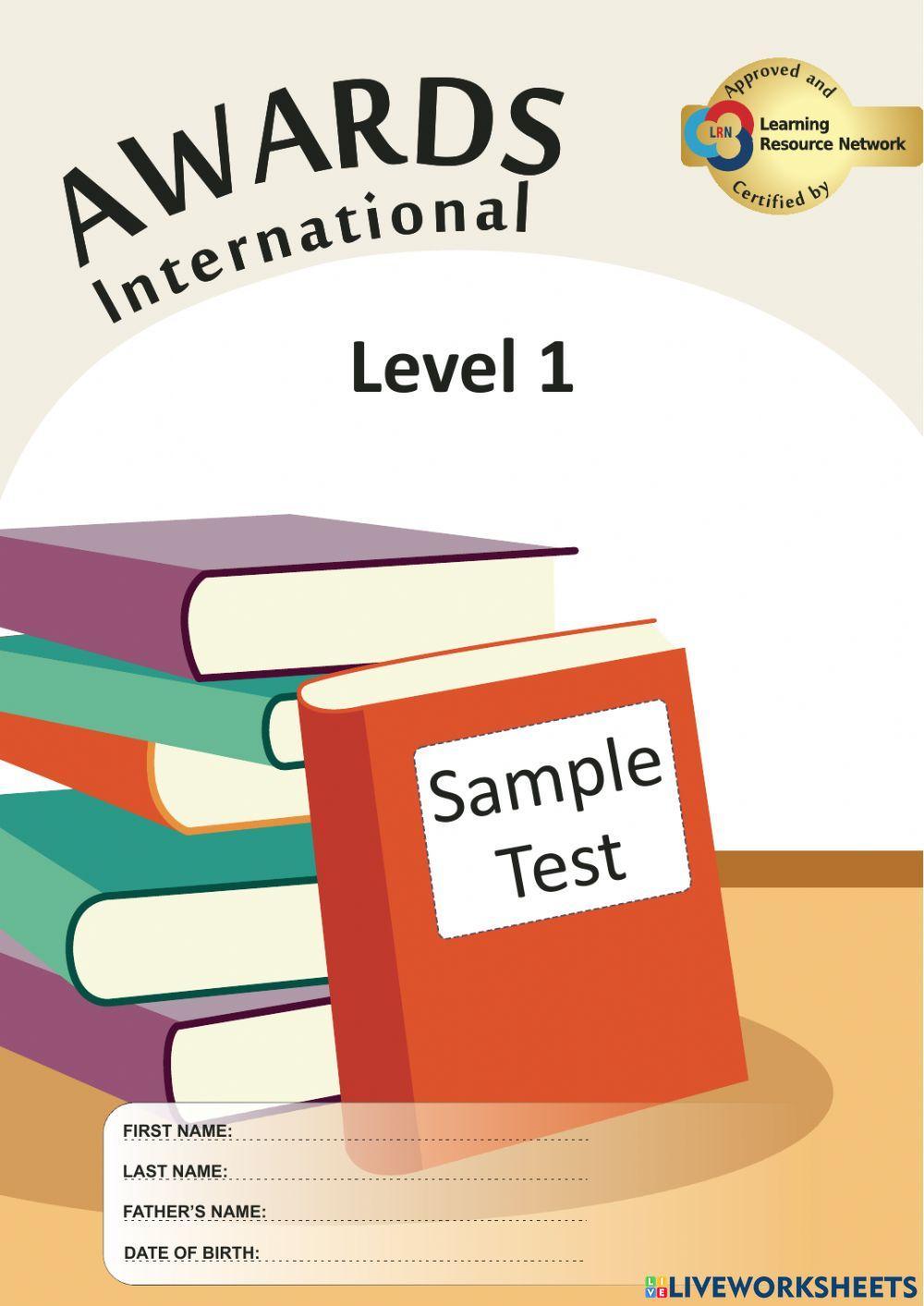 ESOL Awards Level Test (Official)_2nd req
